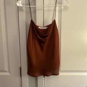 Astr Brown Cowl Neck Camisole